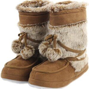 Women's Fleece Plush Indoor Slipper Boots Warm Cozy Non-Slip House Shoes